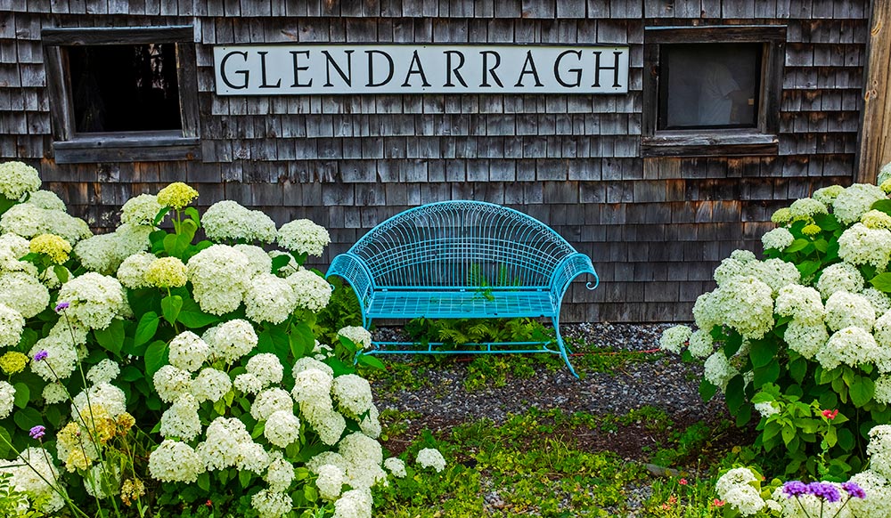 Glendarragh Farm barn with hydrangea