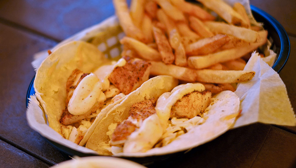 Fish Tacos at The Dip Net in Port Clyde, Maine
