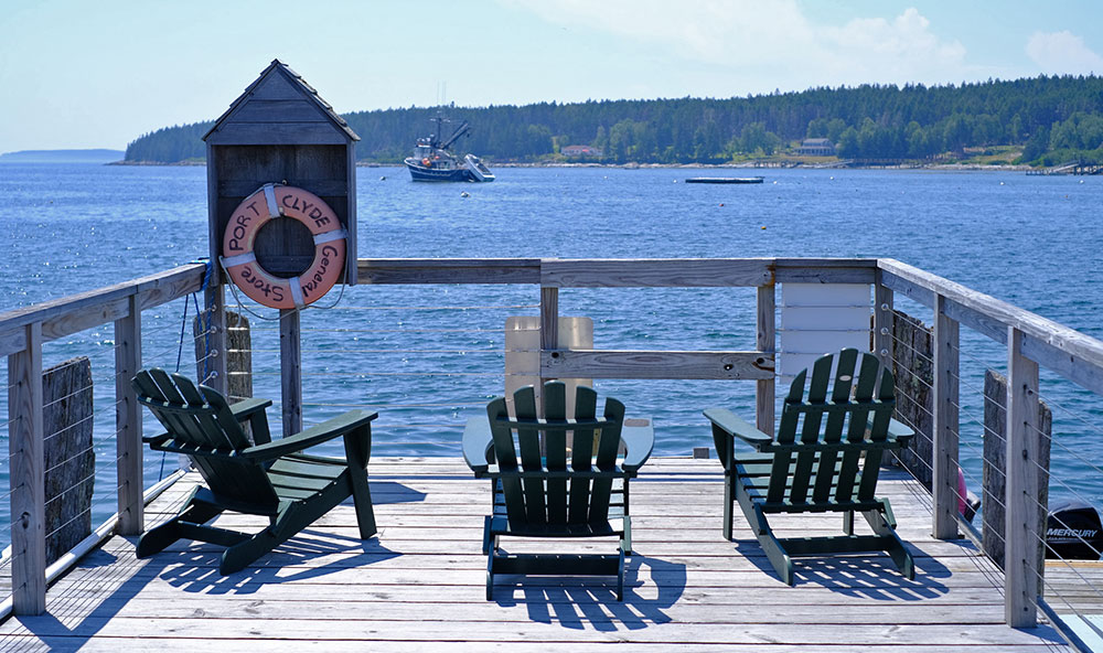 Adirondack chairs at Port Clyde, Maine
