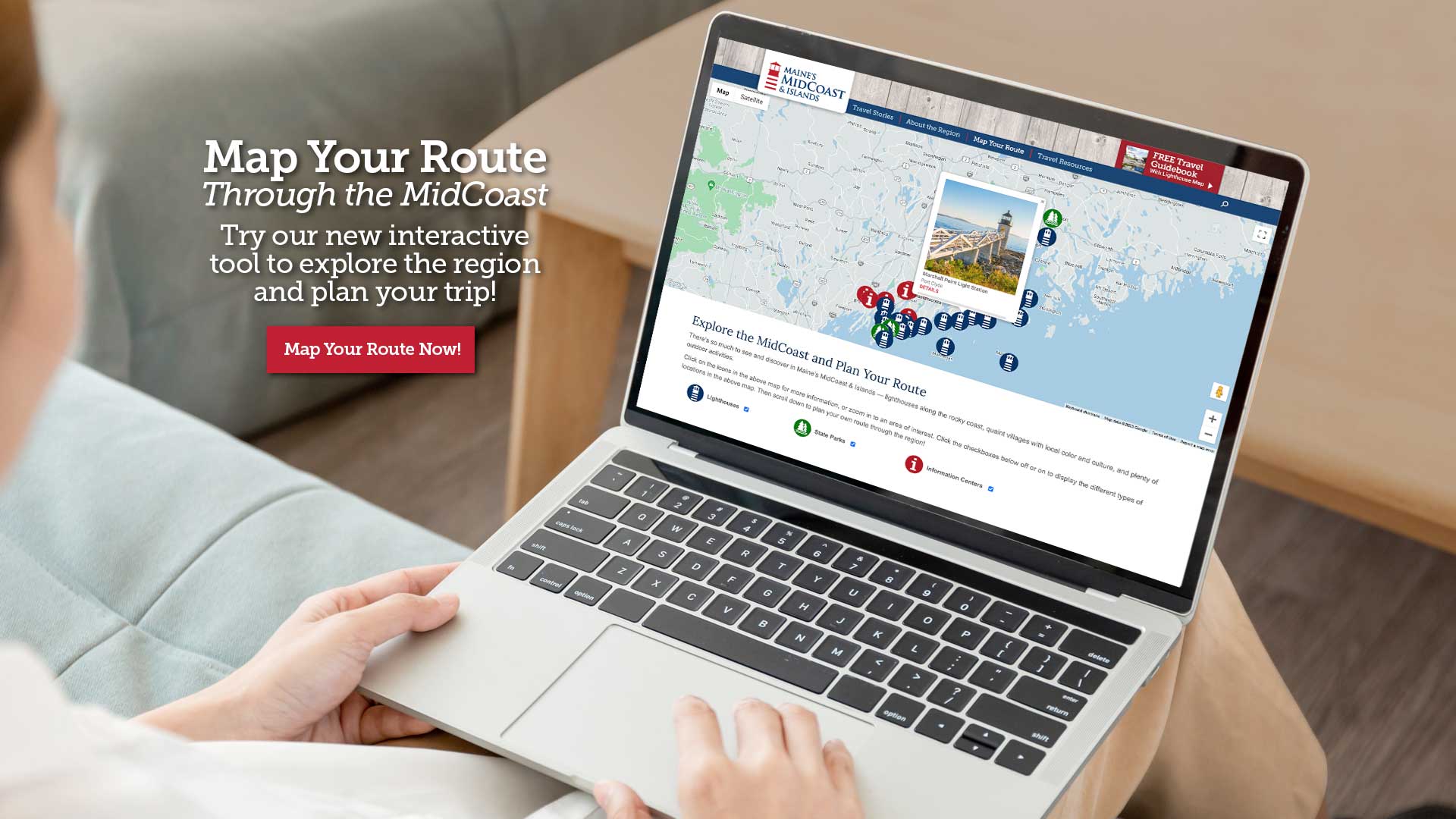 Map Your Route using the online tool at TravelMidCoast.com