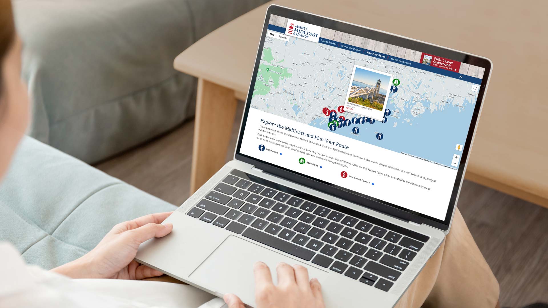 Map Your Route using the online tool at TravelMidCoast.com