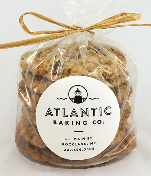 Package of oatmeal cookies from Atlantic Baking Co. in Rockland, Maine