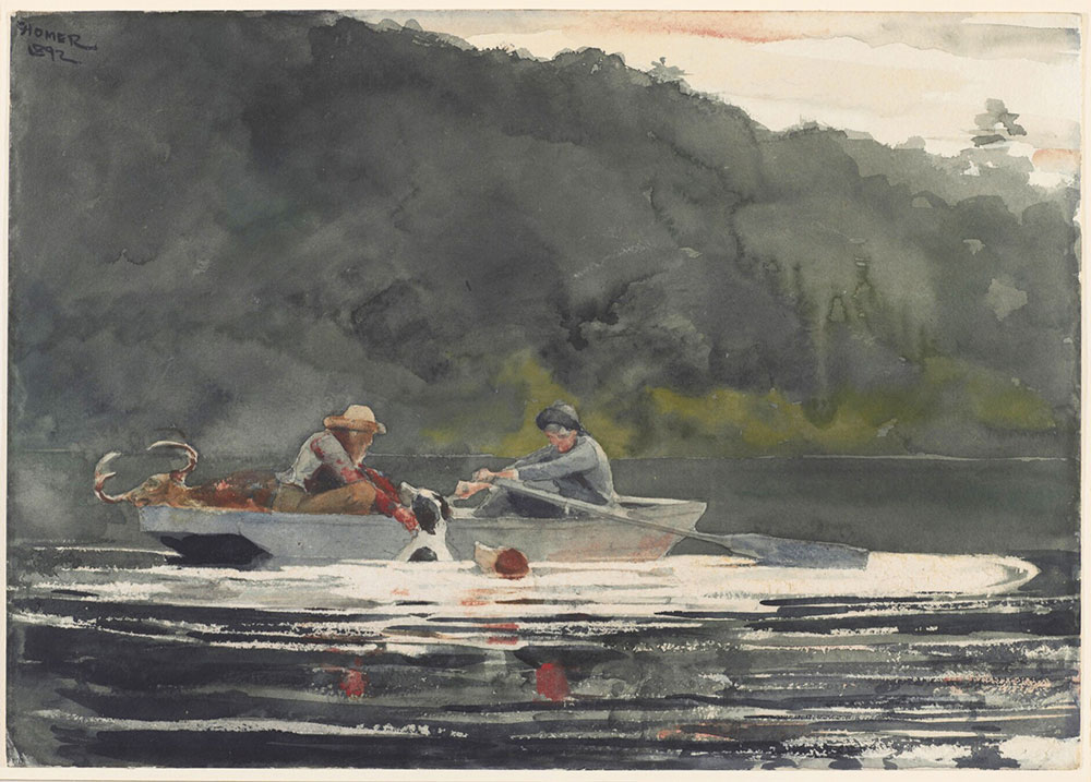 Winslow Homer watercolor, "The End of the Hunt," 1892, Bowdoin College Museum of Art