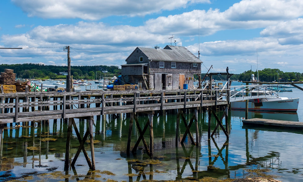 Dock and waterfront in Friendship, Maine