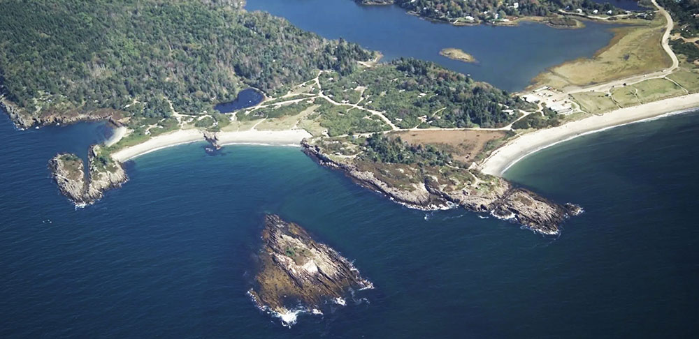 Aerial view of Hermit Island Campground