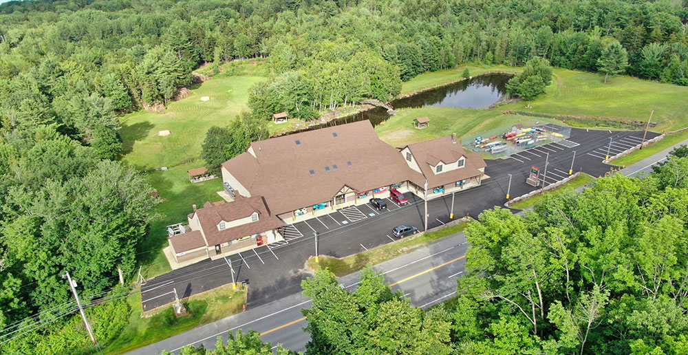 Aerial view of Maine Outdoor Sportsman in Northport, Maine