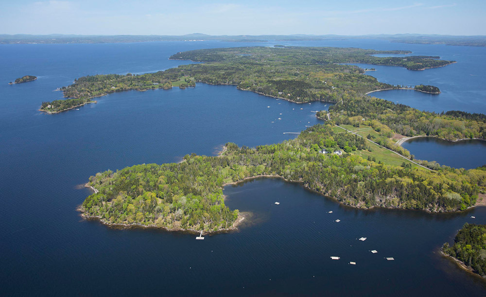 Aerial view of Isleboro, Maine