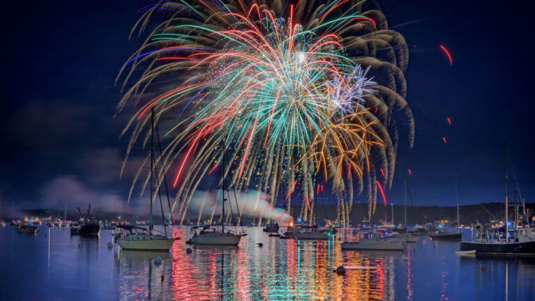 Fireworks over Boothbay Harbor, Windjammer Days